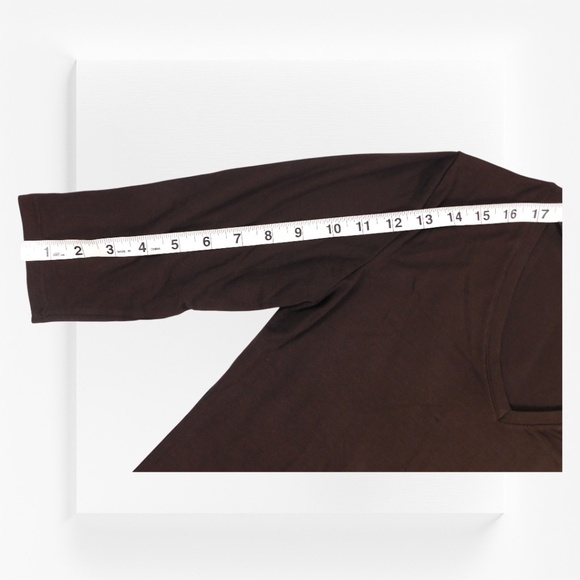 Rendez-Vous Paris Black 3/4 Sleeve V-Neck Tunic Top | Size 3 - Picture 3 of 5